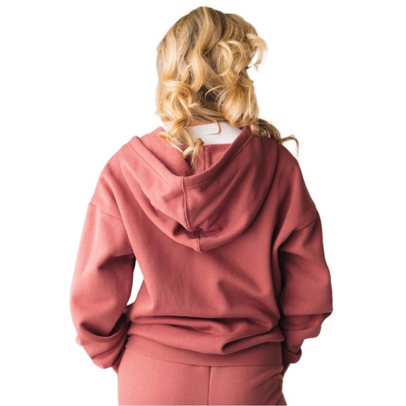 Vitality Rosewood Red Cozy Uni Zip Up Hoodie Size Small - Picture 3 of 14